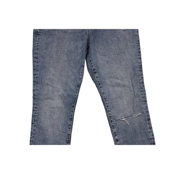 We The Free People Jeans Size 31 Straight Leg Button Fly Distressed High Rise - Picture 3 of 12